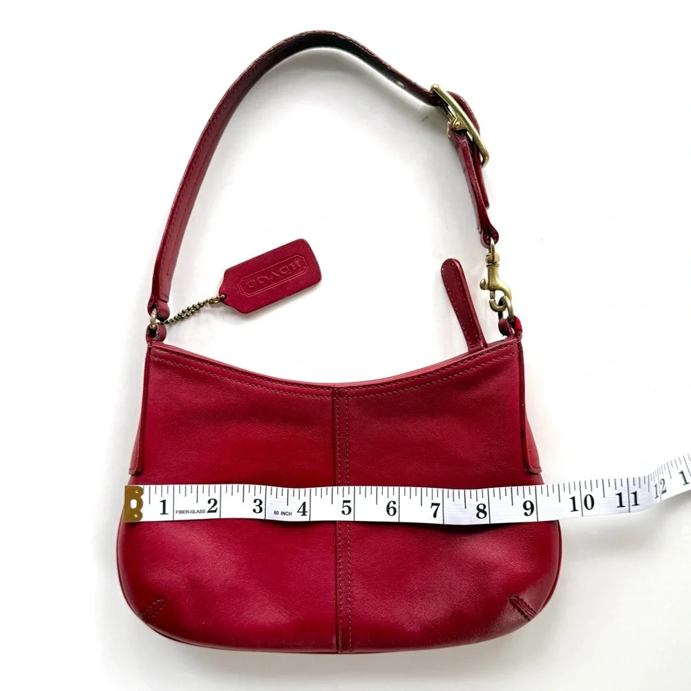 Vintage Y2K Coach Legacy West Demi Shoulder Bag 9295 Red Glovetanned Leather